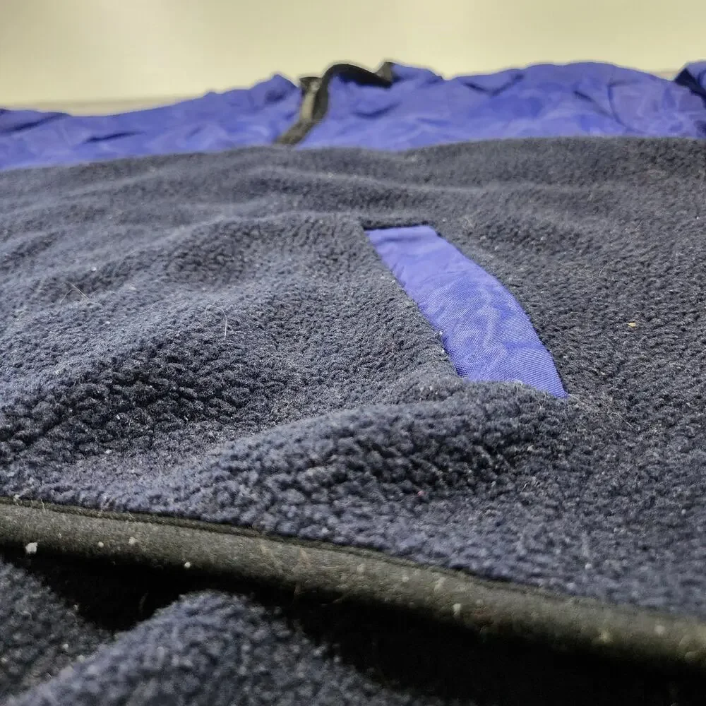 VTG 90s J Crew Sport Mens XL 1/2 Zip Oarsman Blue Fleece Nylon Pullover‎ Jacket